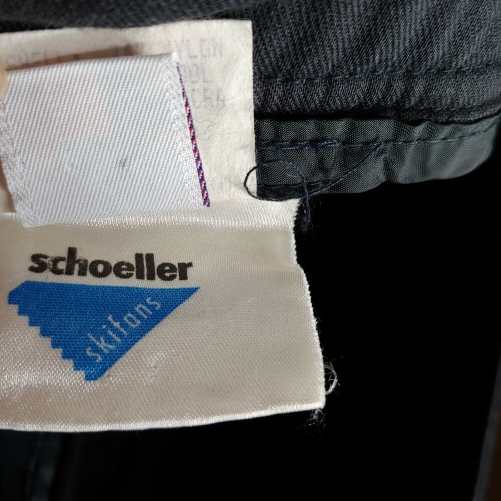 Vintage Schoeller Skifans Ski Snow Pants Woman 6 Stirrup Black Wool Blend Winter - Picture 5 of 12